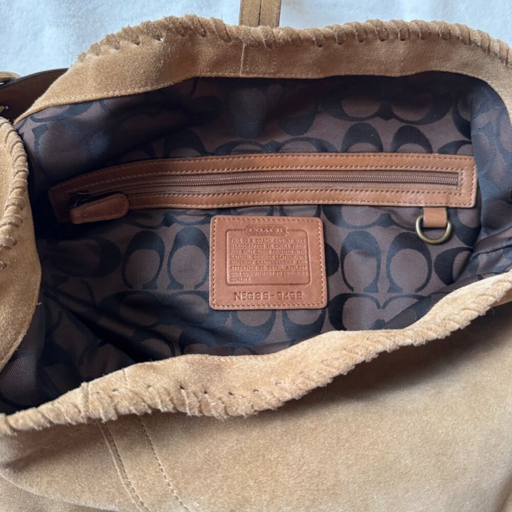 Coach Vintage Suede Brown Hobo Bag Rare Y2K Like New! - Picture 7 of 16